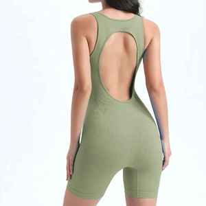 Women's Yoga <b>Bodysuit</b> Slimming Tummy <b>Control</b> High Waist Breathable Quick Dry Spandex/Polyester Sexy Slim Workout Seamless Tight - Product Image 3