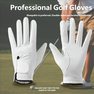 <b>Men</b> Genuine <b>Leather</b> Golf <b>Glove</b> Non Slip Pull On Outdoor Golfing <b>Glove</b> - Product Image 2