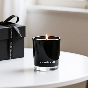 Velas aromáticas de cera de soja en frasco de vidrio negro clásico de calidad china para decoración del hogar, disponibles al por mayor por ZF global export. - Product Image 5