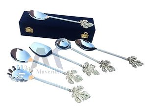 Juego de Cucharas para Servir con Acabado Espejo, Mango Largo, Plateadas, Diseño Clásico, Cucharas Metálicas para Uso en la Cocina - Product Image 6