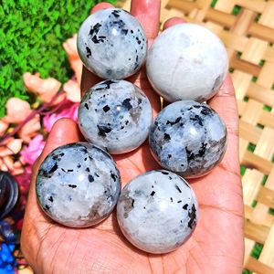 Esfera de piedra lunar arcoíris natural, bola de cristal con destello azul, piedra curativa para Reiki, meditación, energía, decoración, venta al por mayor - Product Image 5