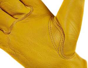Gants de sécurité Prtoexa en cuir de vachette de qualité AB, 10 pouces, à grain conique, jaune et blanc, résistants à la chaleur, sans poudre - Product Image 4