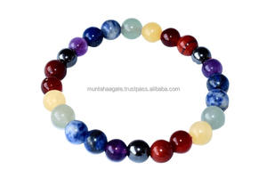 Bracelets Feng Shui de qualité supérieure en gros, 8 mm, 7 chakras, cristal sacré, cristal solaire, cristal du cœur, cristal de la gorge, cristal du troisième œil, perles élégantes - Product Image 4