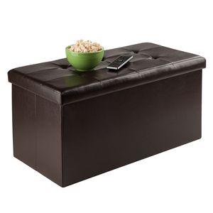 Pouf in finta pelle con sgabelli portaoggetti e prodotti ottomani - Product Image 4