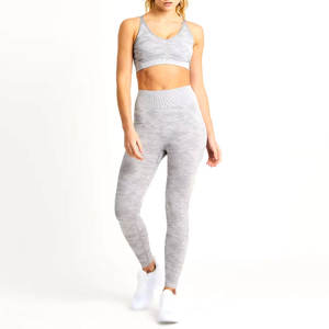 Conjunto de Yoga para Mujer, Diseño Moderno, Parte Delantera Sólida, Ecológico, Transpirable, Cintura Alta, 2 Piezas, Ropa Deportiva - Product Image 1