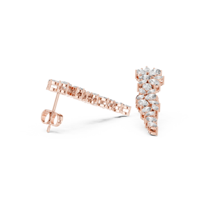 The wild Rose 10K <b>Gold</b> Limited Edition <b>Gold</b> <b>Earrings</b> Handmade with Natural <b>Emerald</b> - Product Image 2