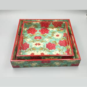 Bandeja de Servir de Madera de Mango con Estampado de Mosaico Geométrico Multicolor, Plato Decorativo Rectangular Artesanal al por Mayor para Pedidos al por Mayor - Product Image 3