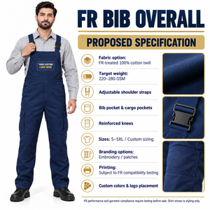 Salopette ignifuge respirante en coton et polyester pour équipes d'entretien industriel, vêtements de travail personnalisés, vente en gros de haute qualité - Product Image 6