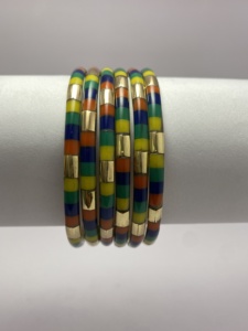 Brazalete de Latón Pulido Hecho a Mano OEM, Hermosa Escultura Tribal Fusion Moderna con Hueso y Resina, Artesanía Metálica Antigua - Product Image 3