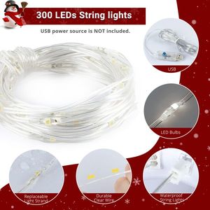 845 White PVC Material <b>Branches</b> with 300 Cool Color Christmas <b>Lights</b> 6ft 8 Modes Remote Control Hanging Tree Structure - Product Image 5