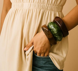 กำไลเรซิ่นงานฝีมือ FAIZA CRAFT รูปทรงกำไล โปร่งใส |   เครื่องประดับทำมือสำหรับผู้หญิง สร้อยข้อมือเรซิ่นทันสมัย แฟชั่นไม่ซ้ำใคร - Product Image 2