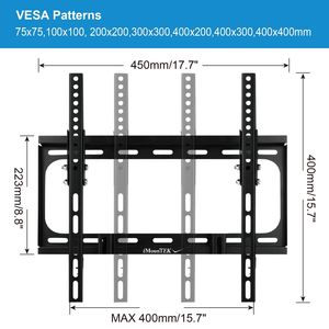 Supporto da Parete per TV a Doppio Braccio con Funzione di Inclinazione VESA 400x400mm per TV da 32-55 Pollici Massima Compatibilità con Piatti e Supporti - Product Image 6