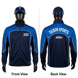 Veste d'entraînement de cricket unisexe en polyester/rayonne de qualité supérieure, 330 grammes, bleu marine, bleu roi, polaire unie, à capuche, imperméable, personnalisable, thermique - Product Image 1