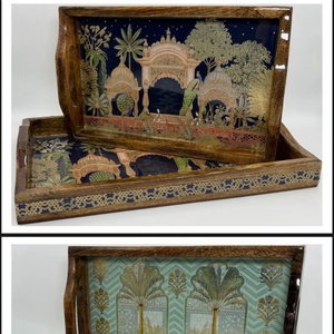 Bandeja de madera, bandeja decorativa, bandeja para el hogar, bandeja para hotel, bandeja para restaurante, bandeja para catering, bandeja hecha a mano, Time 2 Decor - Product Image 1