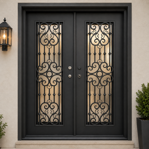 Mejore el aspecto exterior de su casa con una puerta de hierro o acero de lujo, combinada con un juego de manijas de puerta de acero inoxidable duradero. - Product Image 3