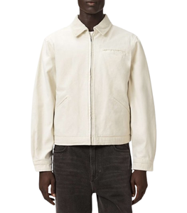 Chaqueta de Trabajo de Lona para Hombre, Resistente, con Cierre de Cremallera, Cuello de Corduroy y Bolsillo Frontal en el Pecho - Product Image 1