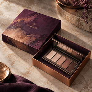 Boîte en carton rigide SunGene Lift Off Lid pour palette de fards à paupières en aubergine et cuivre brossé - Product Image 2