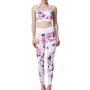 Ensemble de yoga pour femme, nouveau design, logo personnalisé, séchage rapide, respirant, taille élastique, réversible, couleur unie, impression par sublimation, vente en gros - Product Image 4