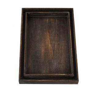 Lot de 2 plateaux de service en bois de manguier durables Fournisseur en gros de plateaux en bois pour hôtels, restaurants et décorations au meilleur prix - Product Image 3