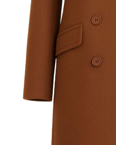 Manteau long d'hiver pour homme en mélange de laine, double boutonnage, col roulé, poches à rabat, fourrure de renard véritable, chaud, formel et décontracté - Product Image 5