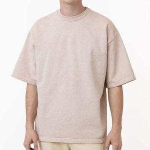 Camisetas cortas personalizadas con logotipo para hombre, de algodón grueso 100% jersey, camisetas lisas en blanco, ropa informal, tela cómoda para hombre - Product Image 4