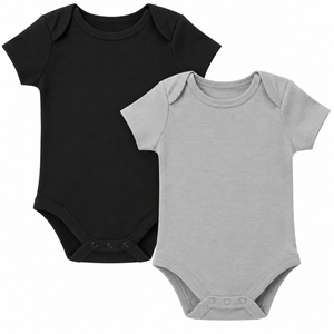 Body de Bebé de Algodón Orgánico |   Romper para Recién Nacido Suave con Certificación GOTS |   Ropa Transpirable de Manga Corta Unisex con Botones a Presión para Bebés - Product Image 1