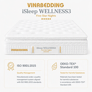 Matelas hybride Vinabedding ISleep Wellness 3 avec surmatelas, tissu polyester respirant, mobilier moderne pour la maison - Product Image 5