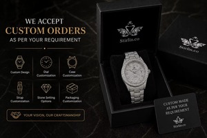 Excellent Quality Full Iced Out Moissanite Diamond Watch Luxury Hip Hop Wristwatch with Quartz Movement for Men for Sale - Product Image 5