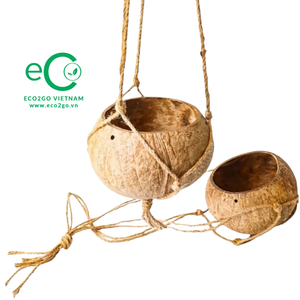 Maceta de cáscara de coco/macetas colgantes de cáscara de coco con alta calidad y biodegradable, Ecológica de Eco2go Vietnam - Product Image 1