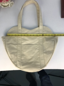 Moms Bella Cartoon Heart Shape <b>Canvas</b> <b>Shopping</b> <b>Bag</b> with Zipper Closure Medium Size Shoulder Handle for Daily Use - Product Image 6