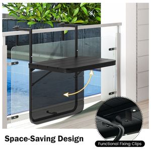 Tavolo Pieghevole Sospeso con Altezza Regolabile a 3 Livelli, Telaio Leggero in Alluminio, HDPE, per Esterni, Patio e Balcone - Product Image 6