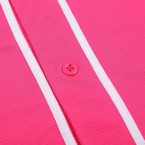 Maillot de baseball unisexe à manches courtes, rose uni, boutonné devant, évacuant l'humidité, coupe classique, adultes, toutes saisons - Product Image 3