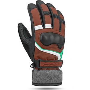 Gants de ski en cuir de qualité supérieure, isolés, tactiles, pour l'extérieur, marron, noir, vert, thermiques, imperméables, pour moto - Product Image 1