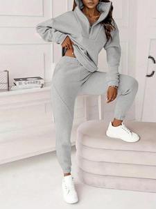 Custom Women's Brown Cargo Tracksuit Set Oversized <b>Hoodie</b> Jogger Pants Cotton Fleece Casual Streetwear OEM Manufacturer - Product Image 4
