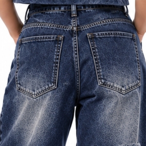 Vaqueros anchos para mujer, estilo holgado, diseño personalizado, estilo urbano, rasgados, vintage, lavados - Product Image 5