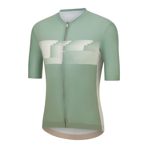 Maillot de cyclisme pour femme à manches courtes, vêtement de sport, haut de vélo avec fermeture éclair intégrale sur le devant, design avec panneaux en mesh respirant, séchage rapide, 220g, 100% coton - Product Image 4