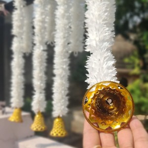 Guirlande de fleurs artificielles blanches réutilisables faites à la main, à suspendre, en plastique, pour la maison, le temple, la porte, le Ramadan, le mariage - Product Image 3