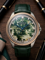 Fornitura Diretta di Fabbrica, Quadrante per Orologi in Agata Muschiata Naturale, Disco Piatto Rotondo, Gemma Verde, Quadrante a Moneta per Orologi da Uomo e Donna