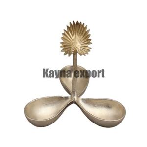 Luxury Handicraft Polished Eco-Friendly Metal <b>Nuts</b> Dates Serving Bowl Floral Design Gold Silver for Parties Ramzan Collection - Product Image 2