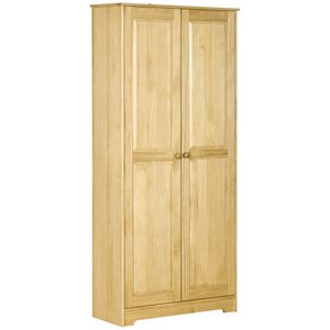 Armadio Dispensa Contemporaneo in Legno di Pino da 170 cm con Ante e Ripiani, Mobile Indipendente per Cucina e Sala da Pranzo - Product Image 1
