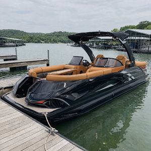 Bote Pontón de Aluminio de Lujo con <span class=keywords><strong>Remolque</strong></span> Opcional y Motor Fuera de Borda para Paseos Familiares de Recreo - Product Image 1