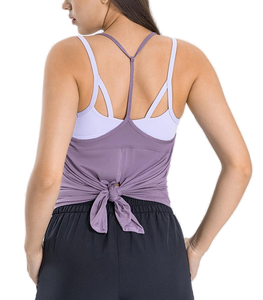 Camiseta Deportiva sin Mangas para Mujer, Color Morado Sólido, Transpirable, para Yoga, Fitness y Gimnasio, con Tirantes - Product Image 4