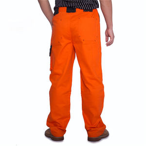 Men's White Hi Visibility Reflective <b>Work</b> <b>Pants</b> <b>Black</b> Knee Patches Abrasion Resistant Polyester Material Tool Pockets Needle - Product Image 5
