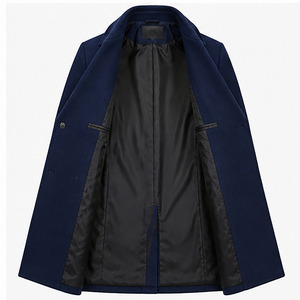 High Performance <b>Men's</b> 100% Wool Winter <b>Long</b> Overcoat Double Breasted Button Reversible Solid Color Casual Streetwear Anti-Wrink - Product Image 4