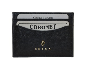 BURGA Minimalist Genuine Leather Card Holder Black Credit Card <b>Case</b> Slim Wallet Front Pocket Design - Product Image 4
