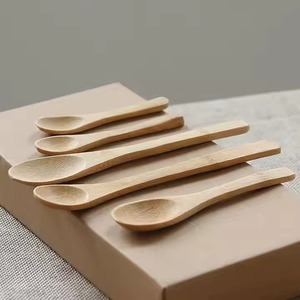 Cucharas de Servir de Diseño Coreano en Madera Natural REHMAN CRAFT, Ecológicas, Reutilizables, con Mango Largo, Capacidad de 10 ml, para Té, Café y Postres - Product Image 2