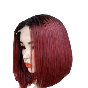 วิกผมมนุษย์ทรงตรงบ๊อบตัดตรงมีโครงเบอร์กันดี100% ต่อผมเวียดนาม - Product Image 3