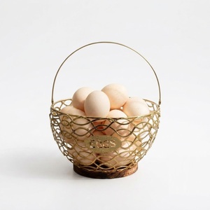 Vintage Wire <b>Egg</b> Holder <b>Basket</b> With Wooden Base Decorative Metal Countertop Storage For Fresh <b>Eggs</b> Kitchen Organizer With Handle - Product Image 1