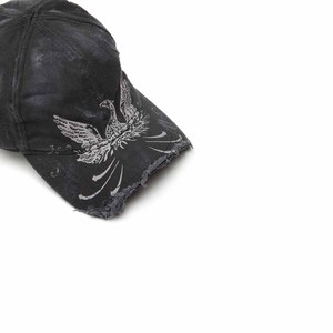 ZAHRI SPORTS Washed Cotton Canvas Baseball <b>Cap</b> with Eagle Print <b>Vintage</b> Distressed 6-Panel Metal Buckle Unisex Adult Casual Wear - Product Image 6