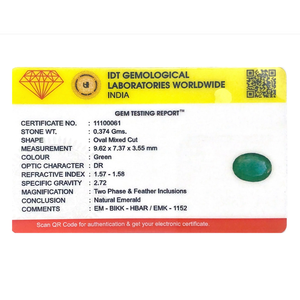 Certified Loose Blue Sapphire Gemstone-1.87 Carat Synthetic Green Blue Stone - Product Image 4
